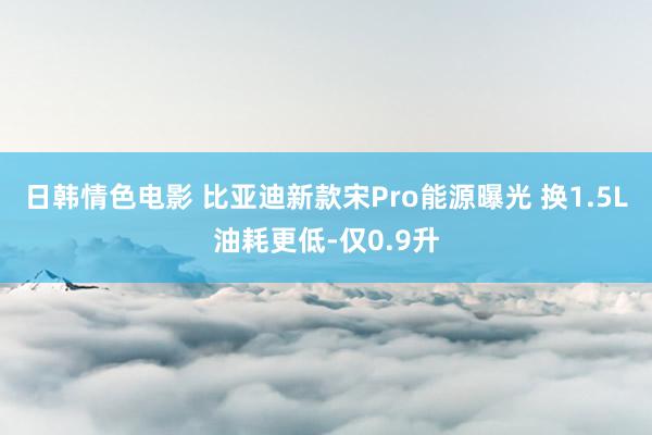 日韩情色电影 比亚迪新款宋Pro能源曝光 换1.5L油耗更低-仅0.9升