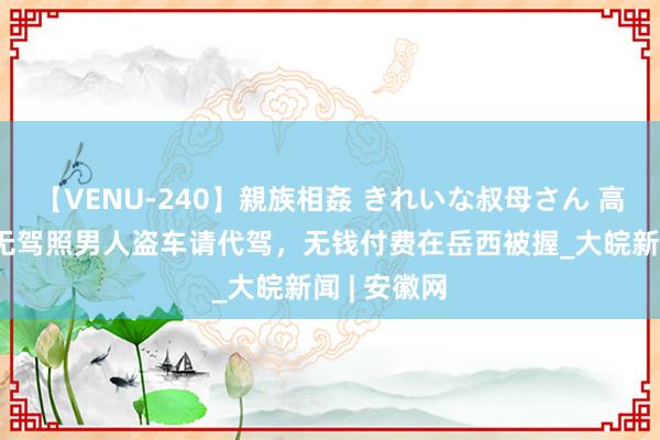 【VENU-240】親族相姦 きれいな叔母さん 高梨あゆみ 无驾照男人盗车请代驾，无钱付费在岳西被握_大皖新闻 | 安徽网