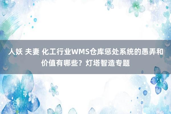 人妖 夫妻 化工行业WMS仓库惩处系统的愚弄和价值有哪些？灯塔智造专题