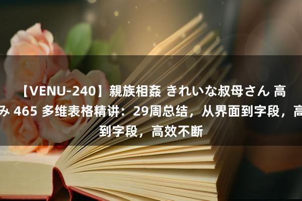 【VENU-240】親族相姦 きれいな叔母さん 高梨あゆみ 465 多维表格精讲：29周总结，从界面到字段，高效不断